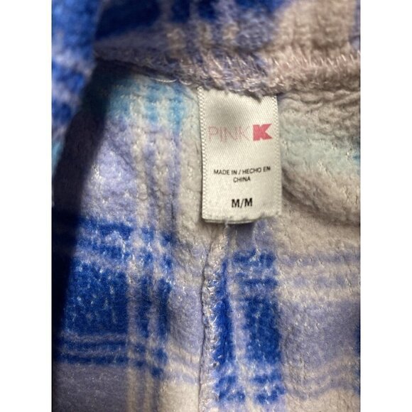 Pink K Women's Plush Plaid Pajama Pants Sleepwear M - Picture 3 of 9
